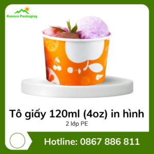 Tô giấy 120ml (4oz) in hình - 2PE