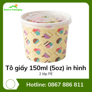 Tô giấy 150ml (5oz) in hình - 2PE