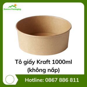 Tô giấy Kraft 1000ml (không nắp)