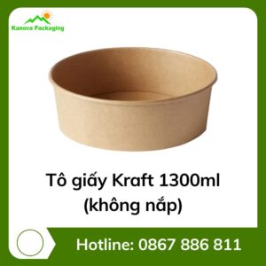 Tô giấy Kraft 1300ml (không nắp)