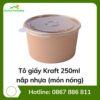 Tô giấy Kraft 250ml + nắp nhựa (món nóng)