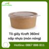 Tô giấy Kraft 360ml + nắp nhựa (món nóng)