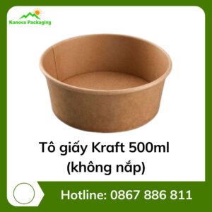 Tô giấy Kraft 500ml (không nắp)