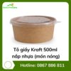Tô giấy Kraft 500ml + nắp nhựa (món nóng)
