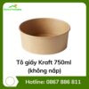 Tô giấy Kraft 750ml (không nắp)