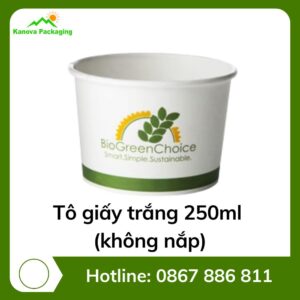 Tô giấy trắng 250ml (không nắp)