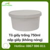 Tô giấy trắng 750ml + nắp giấy (không nóng)