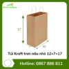 Túi Kraft trơn nâu nhỏ 12×7×17
