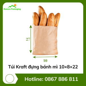Túi Kraft đựng bánh mì 10×8×22