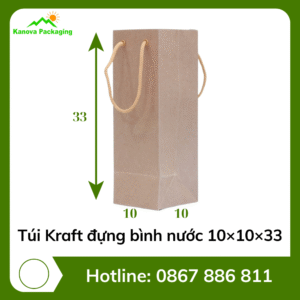 Túi Kraft đựng bình nước 10×10×33