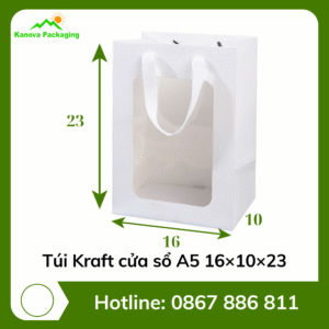 Túi Kraft cửa sổ A5 16×10×23