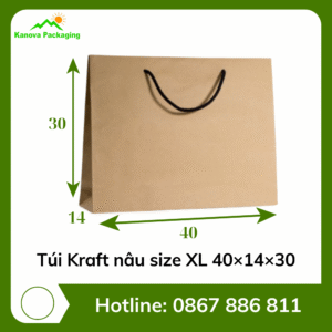 Túi Kraft nâu size XL 40×14×30