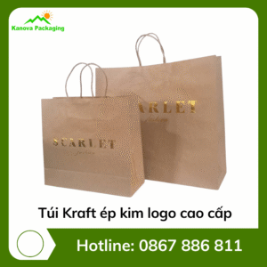 Túi Kraft ép kim logo cao cấp