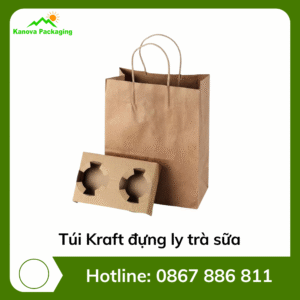 Túi Kraft đựng ly trà sữa