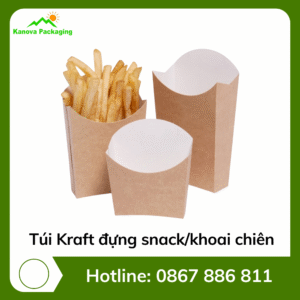 Túi Kraft đựng snack/khoai chiên