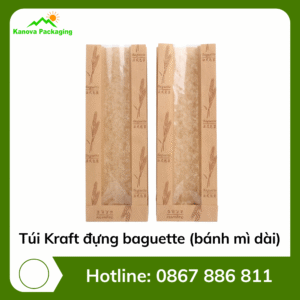 Túi Kraft đựng baguette (bánh mì dài)