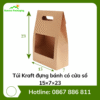 Túi Kraft đựng bánh có cửa sổ 15×7×23
