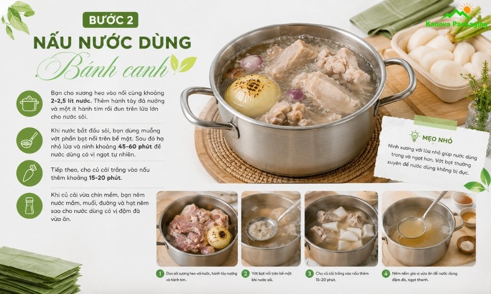 Nấu nước dùng bánh canh