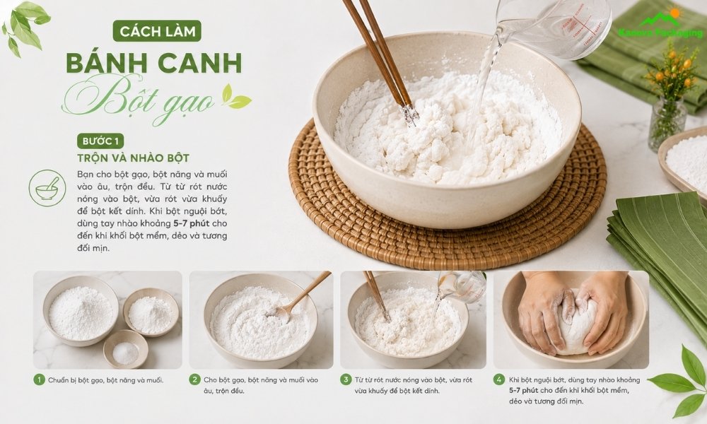 Trộn và nhào bột