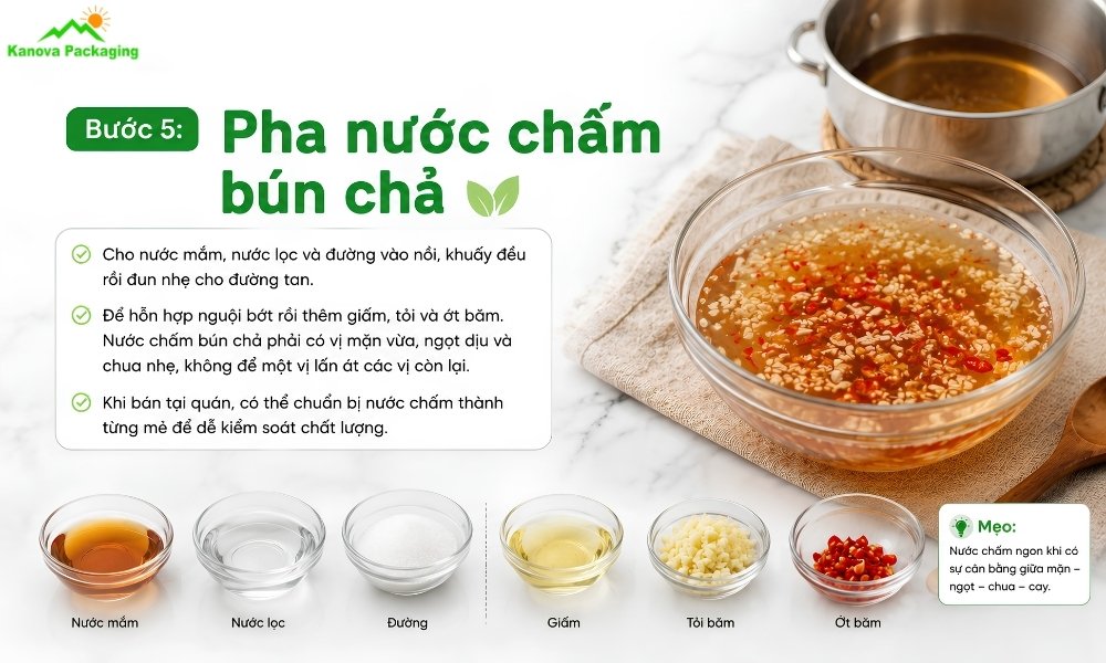 Pha nước chấm bún chả