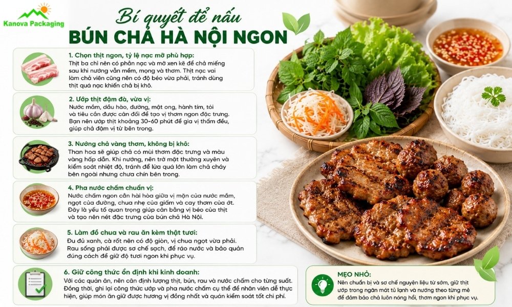 Bí quyết để nấu bún chả Hà Nội ngon