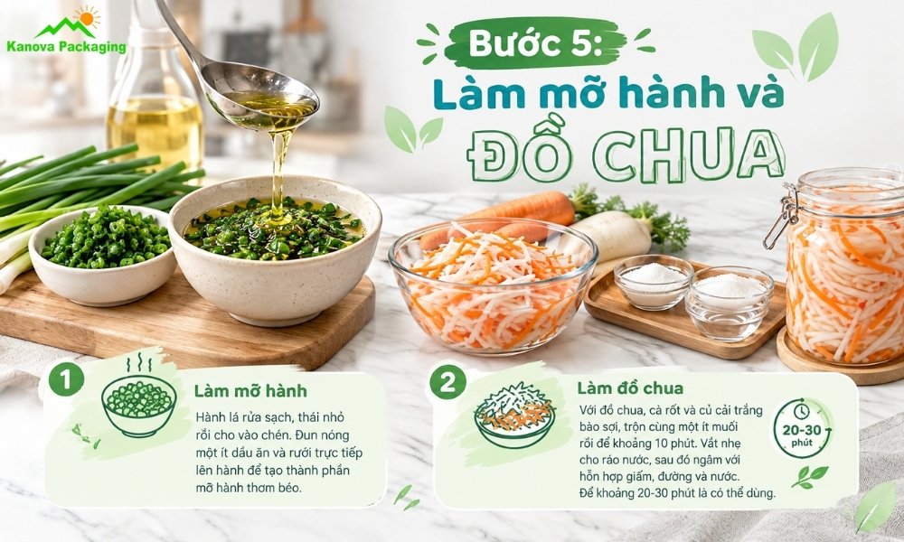 Làm mỡ hành và đồ chua