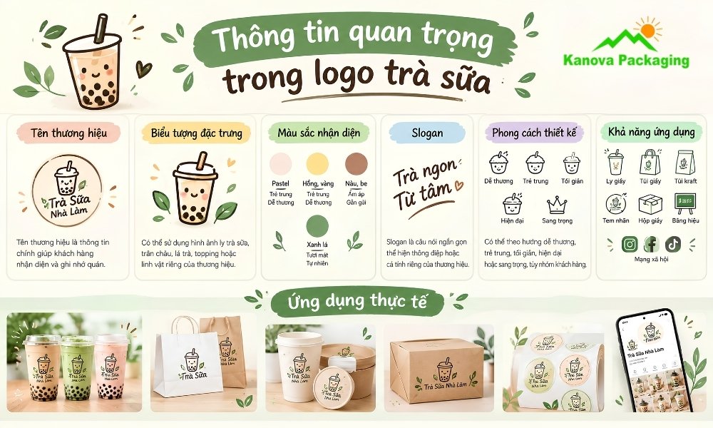 Thông tin quan trọng trong logo trà sữa