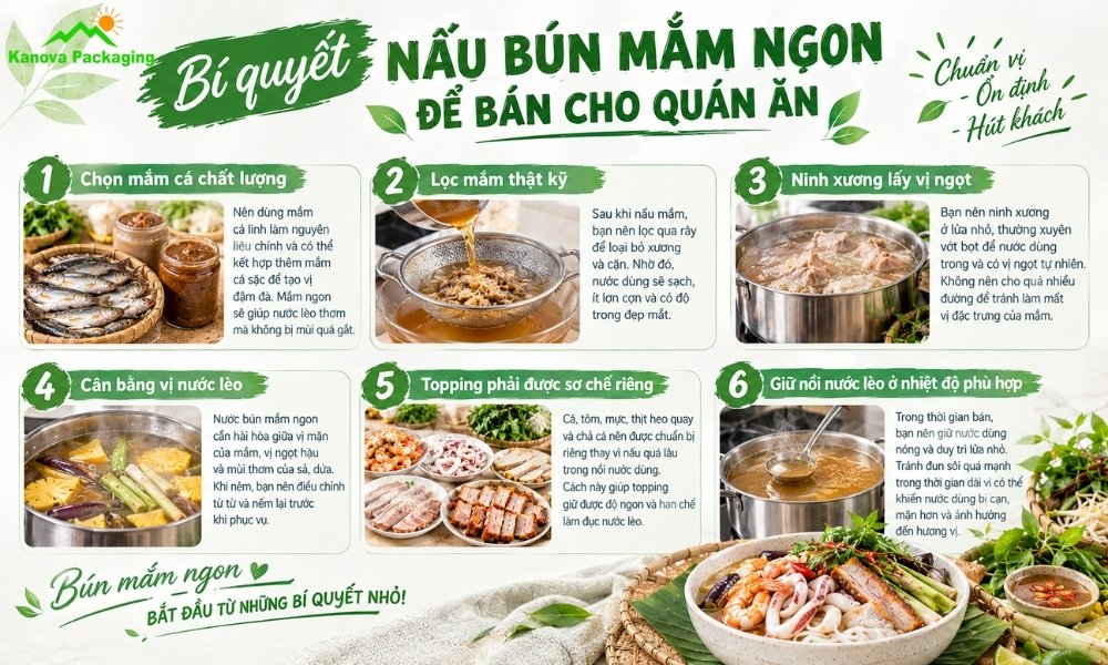 Bí quyết nấu bún mắm ngon để bán cho quán ăn