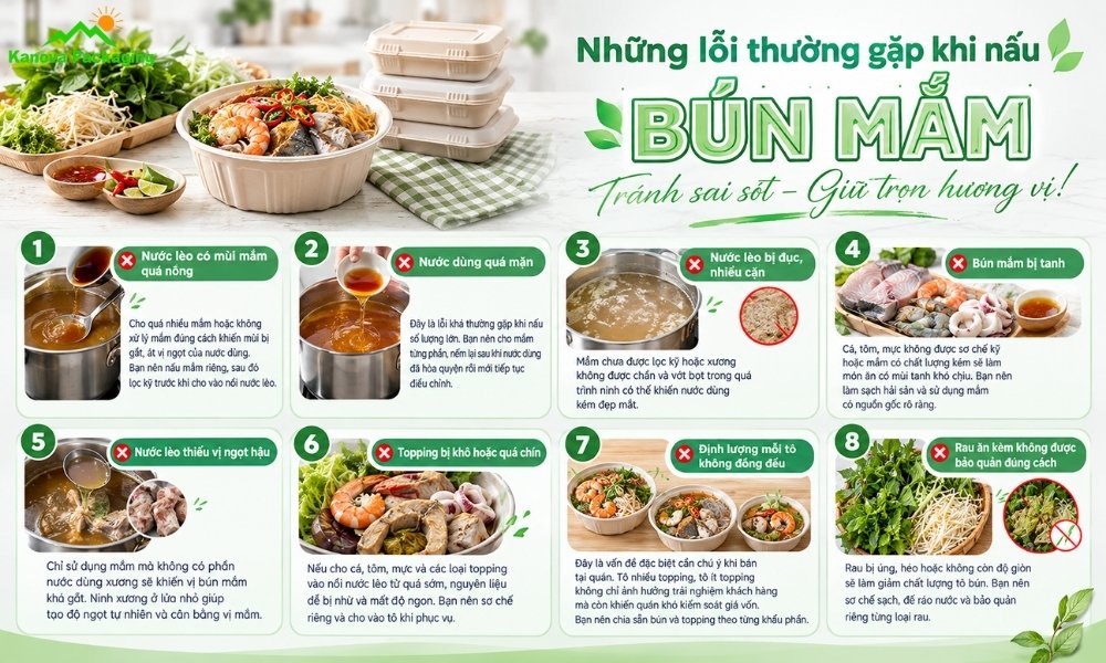 Những lỗi thường gặp khi nấu bún mắm