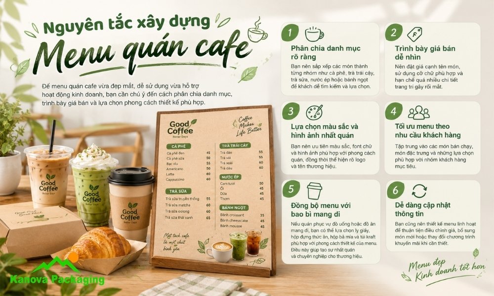 Nguyên tắc xây dựng menu quán cafe