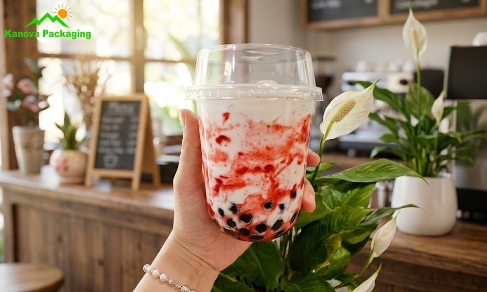 Sữa chua lắc dâu trân châu