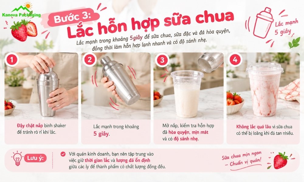 Lắc hỗn hợp sữa chua
