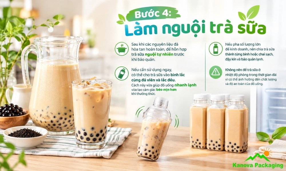 Làm nguội trà sữa
